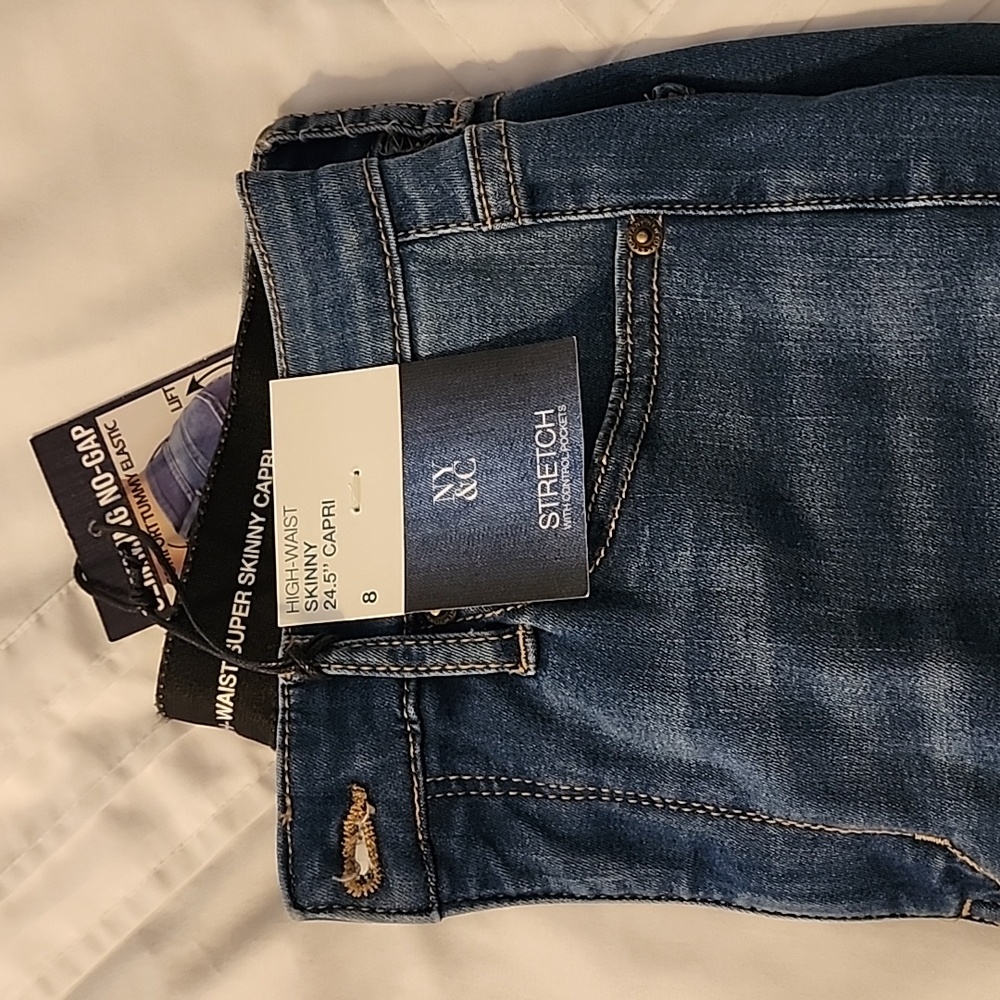 NY&C High Waist Skinny Crop Jeans